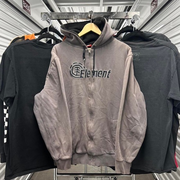 Other - Vintage 2000's Skater Essential Element SpellOut Embroidered Distressed Hoodie